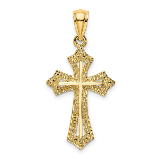 10K Beaded Cross Charm