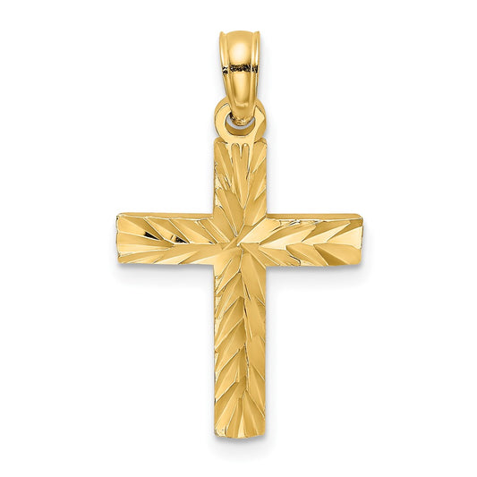 Gold Diamond-cut Cross Pendant