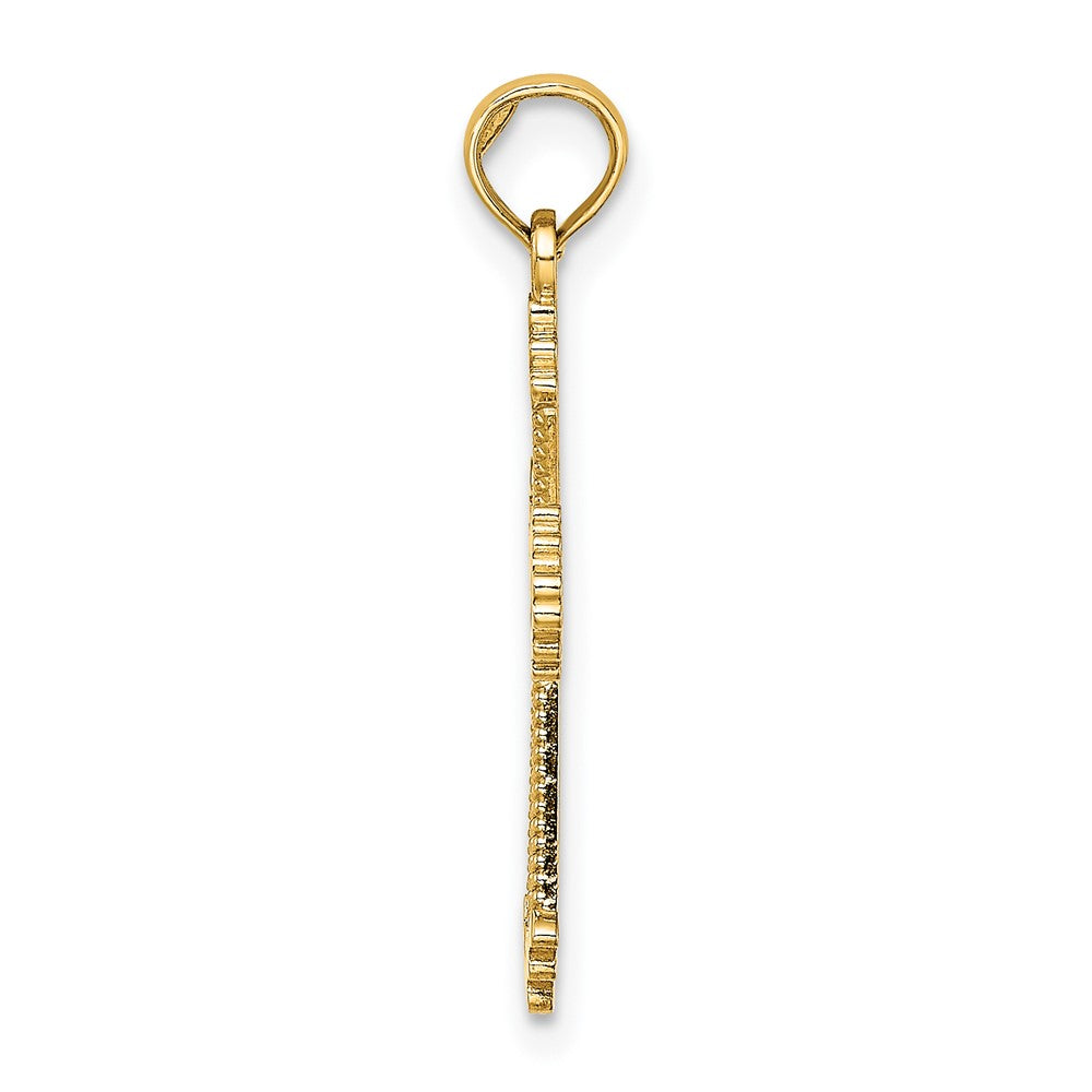 Gold Heart Cross Pendant