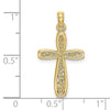10K Cross w/ Filigree Center Charm