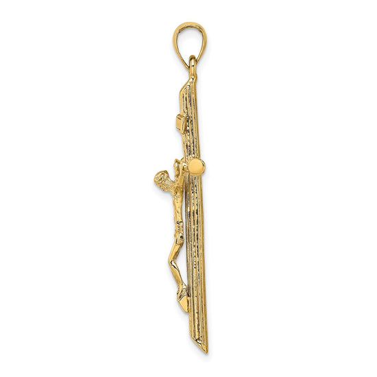 10K Textured Crucifix Charm