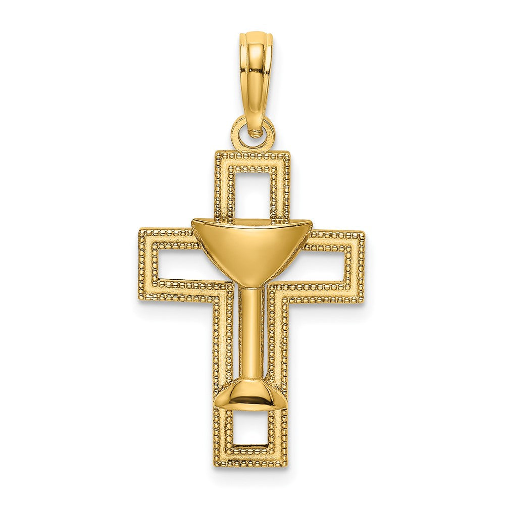 Gold Cross and Cup Pendant