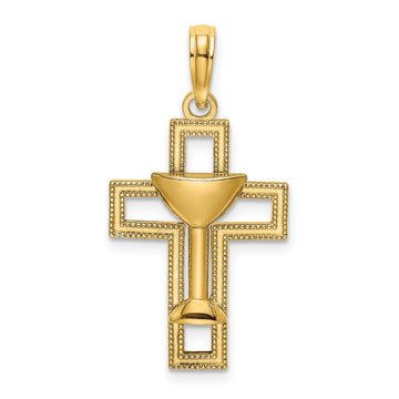 Gold Cross and Cup Pendant