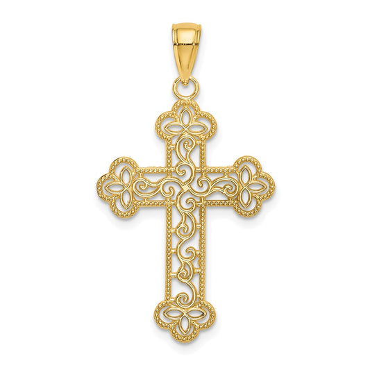 Gold Filigree Cross Pendant