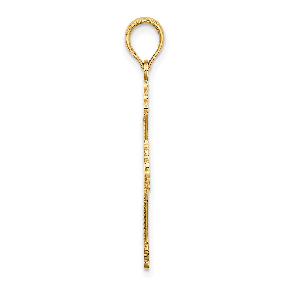 Gold Heart Cross Pendant