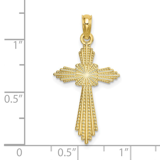 10K with Pointed Ends Fancy Cross Charm