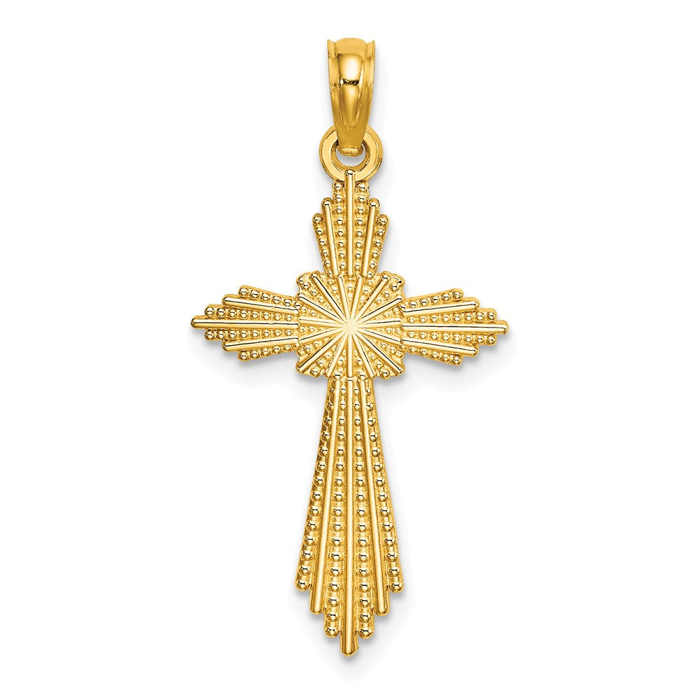 10K with Pointed Ends Fancy Cross Charm