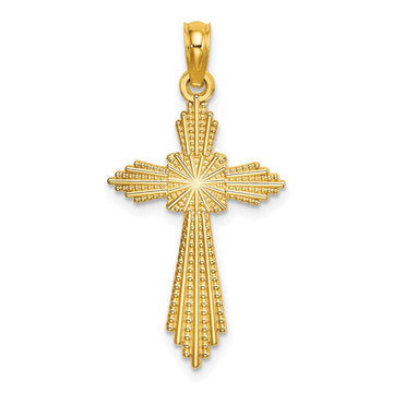 10K with Pointed Ends Fancy Cross Charm