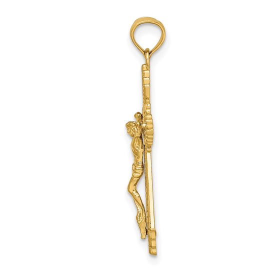 10K Diamond-cut Crucifix Charm