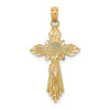 10K Diamond-cut Crucifix Charm