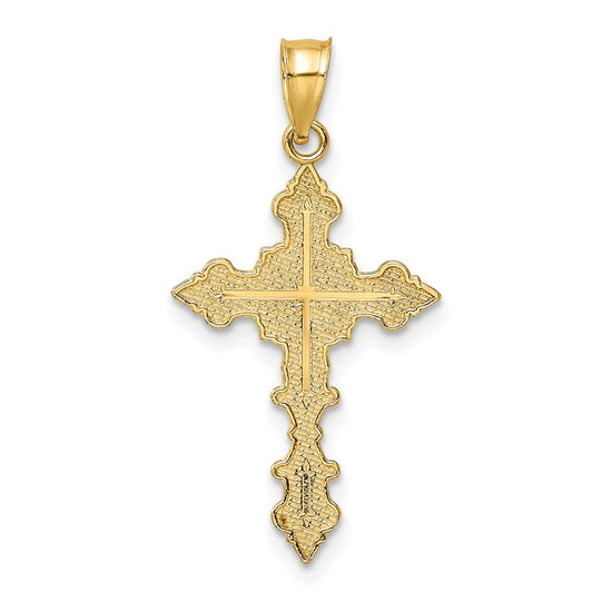 10K Crucifix W/ Fancy Edges Charm