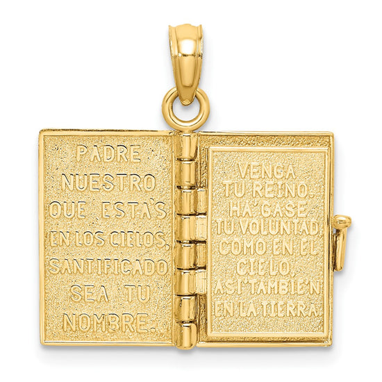 10K 3-D Moveable Santa Biblia Book/Spanish Bible Charm