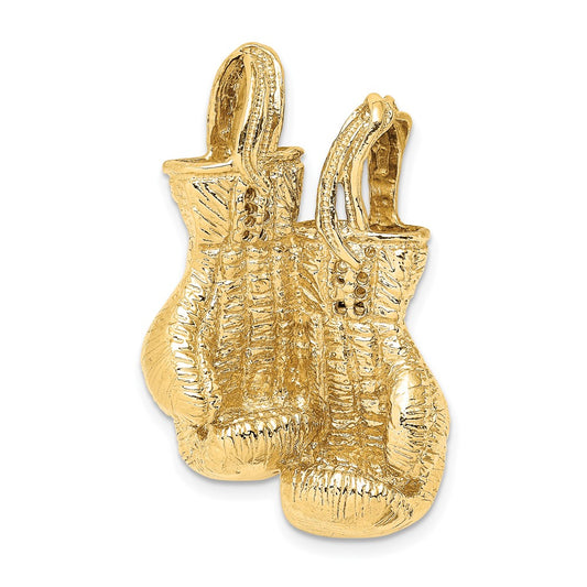 Gold 3D Boxing Gloves Pendant