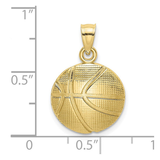 Gold Polished Basketball Pendants