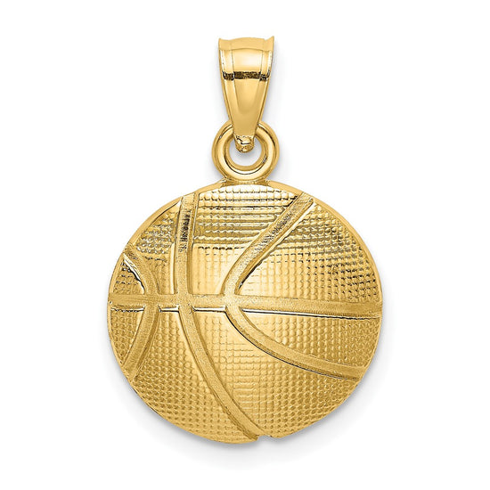 Gold Polished Basketball Pendants