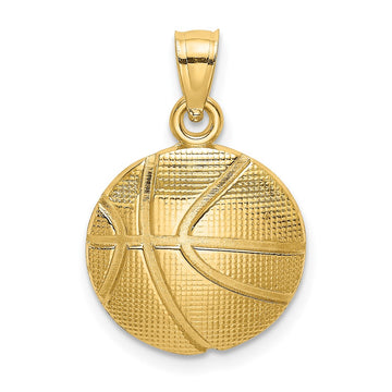 Gold Polished Basketball Pendants