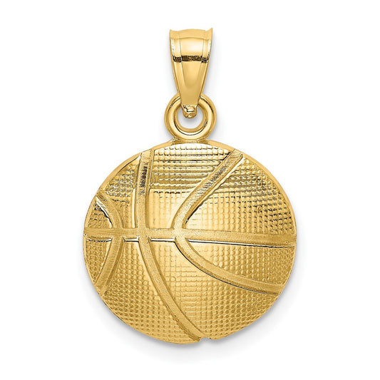 Gold Polished Basketball Pendants