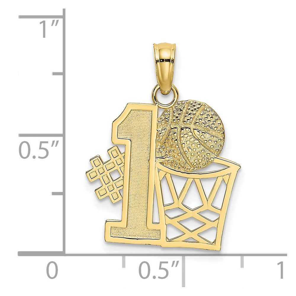 Gold Polished Basketball Pendants