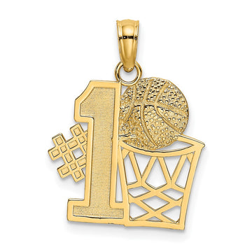 Gold Polished Basketball Pendants