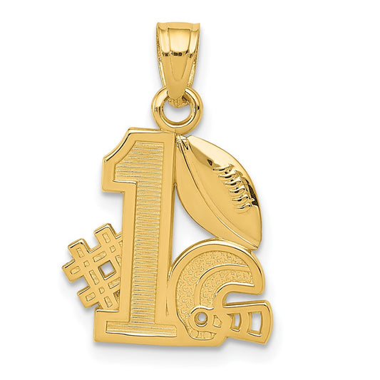 10K #1 Football with Helmet Charm