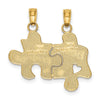 Gold BEST FRIENDS Break Apart Heart 2-Piece Pendant