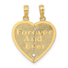 10K FOREVER AND EVER 2 Piece Break-A-Part Heart Charm