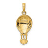 10K Polished Hot Air Balloon Charm