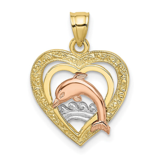 Gold Polished Dolphin Pendants
