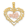 10K Two-Tone LOVE In Heart Charm