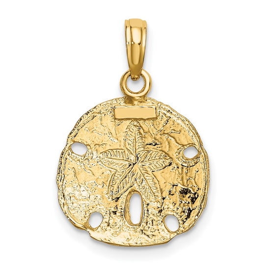 Gold Polished Sand Dollar Pendants
