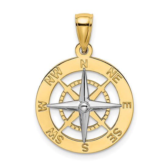 Gold Polished Compass Pendants