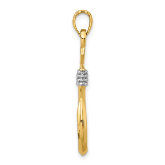 Gold Polished Fish Hook Pendants