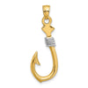 Gold Polished Fish Hook Pendants