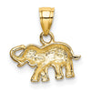 10k w/ Rhodium Small Elephant Charm