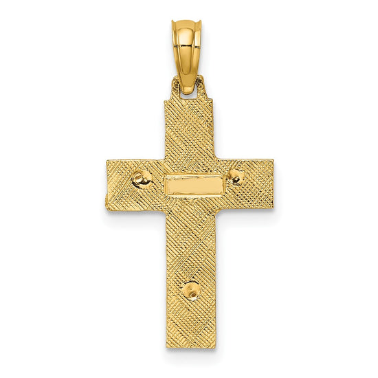 10K Two-Tone Latin Crucifix Charm