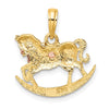 10k Two-Tone 2-D Rocking Horse w/ Saddle Charm