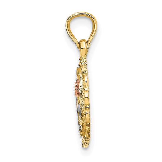 Gold Polished Flower Pendants