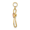10K Two-Tone Twisted Cross w/ Heart Charm