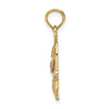 10k Two-Tone Cat with Bow In Basket Charm