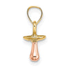 10k Two-Tone 3-D Pacifier Charm