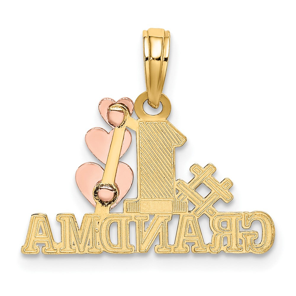 Gold # 1 Grandma with 3 Hearts Pendant
