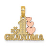Gold # 1 Grandma with 3 Hearts Pendant