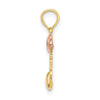 10K Two-tone w/Rhodium I LOVE YOU  W/ Hearts Charm