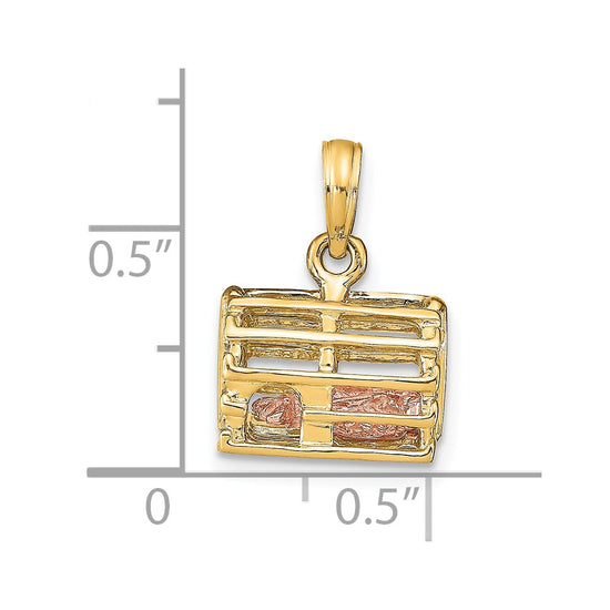 Gold Polished Lobster Trap Pendants