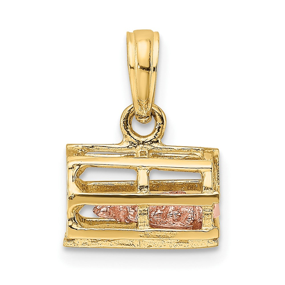 Gold Polished Lobster Trap Pendants