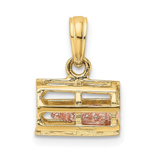 Gold Polished Lobster Trap Pendants