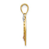 10k Two-tone w/White Rhodium #1 DAUGHTER Heart Charm