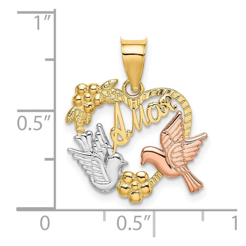 Gold AMOR Heart Charm