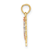 10K Two-tone w/White Rhodium Butterfly Cut-Out Charm