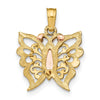 10K Two-tone w/White Rhodium Butterfly Cut-Out Charm